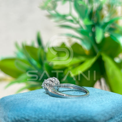 "Floral Halo Moissanite Engagement Ring – Dainty Flower Cluster Design in 925 Silver or 10K/14K/18K Gold – Unique Promise Ring for Her"