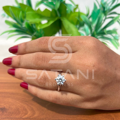 Elegant Solitaire Moissanite Proposal Ring – Handmade in Sterling Silver