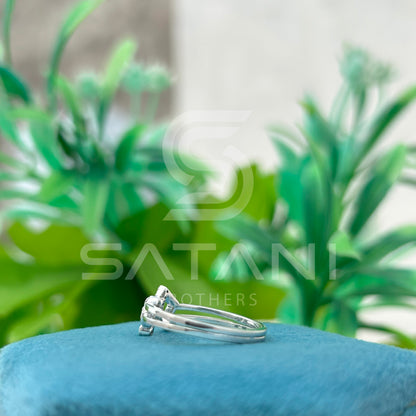 Musical Note Diamond Ring in Sterling Silver – Unique Music Lover Jewelry Gift