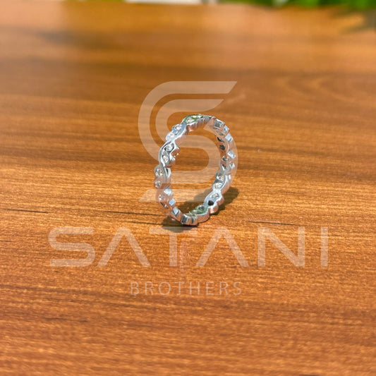 "Moissanite Infinity Eternity Band Ring in Sterling Silver" ✨