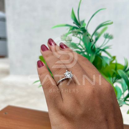 Elegant Solitaire Moissanite Proposal Ring – Handmade in Sterling Silver
