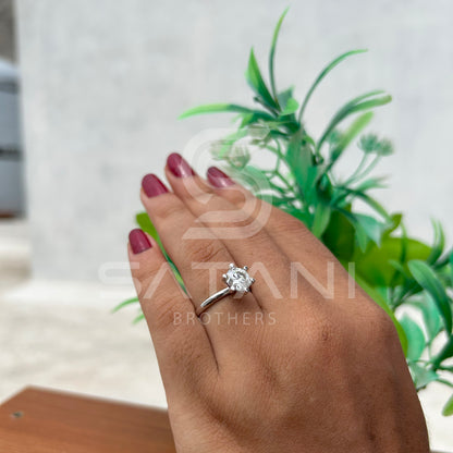 Elegant Solitaire Moissanite Proposal Ring – Handmade in Sterling Silver