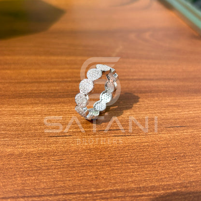 Diamond Eternity Band, Circle Pave Ring, Sterling Silver Anniversary Ring, Stackable Wedding Band for Women