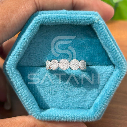 Diamond Eternity Band, Circle Pave Ring, Sterling Silver Anniversary Ring, Stackable Wedding Band for Women