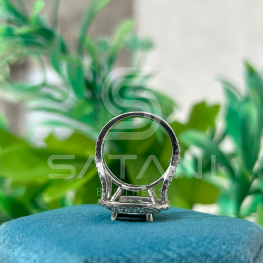 Elegant Black Onyx & Diamond Halo Ring  Timeless Black Gemstone Ring with Double Diamond Halo  Luxury Emerald-Cut Black Onyx Ring  Bold & Beautiful Black Stone Statement Ring  Vintage-Inspired Black Onyx and Diamond Ring