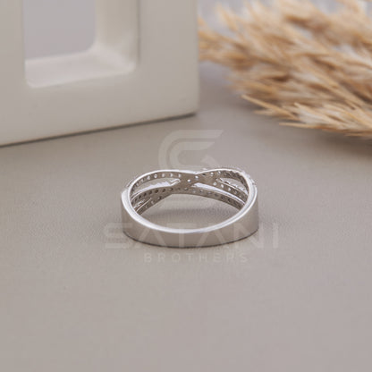 Crossover Triple Ring, Criss Cross Ring,  Multi Row Ring,  half eternity , Statement Rings Women, Triple Band Ring, Dainty Gold X Ring,