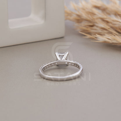 1 CT Princess cut Diamond Ring, VVS Diamond Accents – Wedding Ring