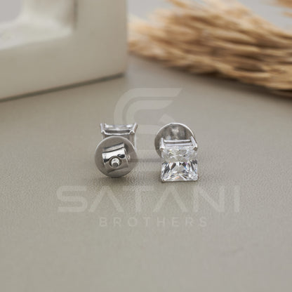 Princess Cut Stud Earrings, Diamond Wedding Earrings