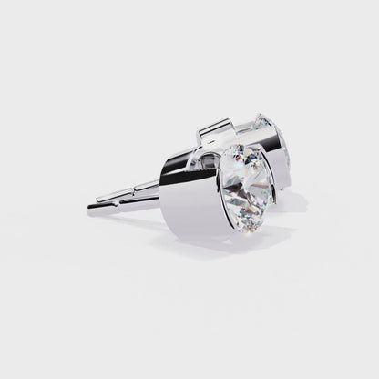 Sparkling 7mm Round Moissanite Stud Earrings with Unique Prongs